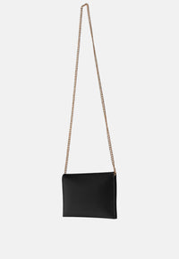 Piccola Tracolla a bustina in pelle liscia con logo Love Birds. Nero