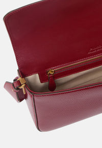 Pinko Love Bag One Slouchy Borsa a Spalla in Pelle Bottalata Rosso Scuro