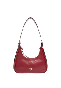 Pinko Borsa Piccola a Mano Escape Bag Horizontal in Pelle Bottalata Rosso Scuro