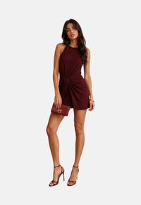 Pinko Love Bag Click Soft Horizontal Mini in Pelle Rosso Scuro