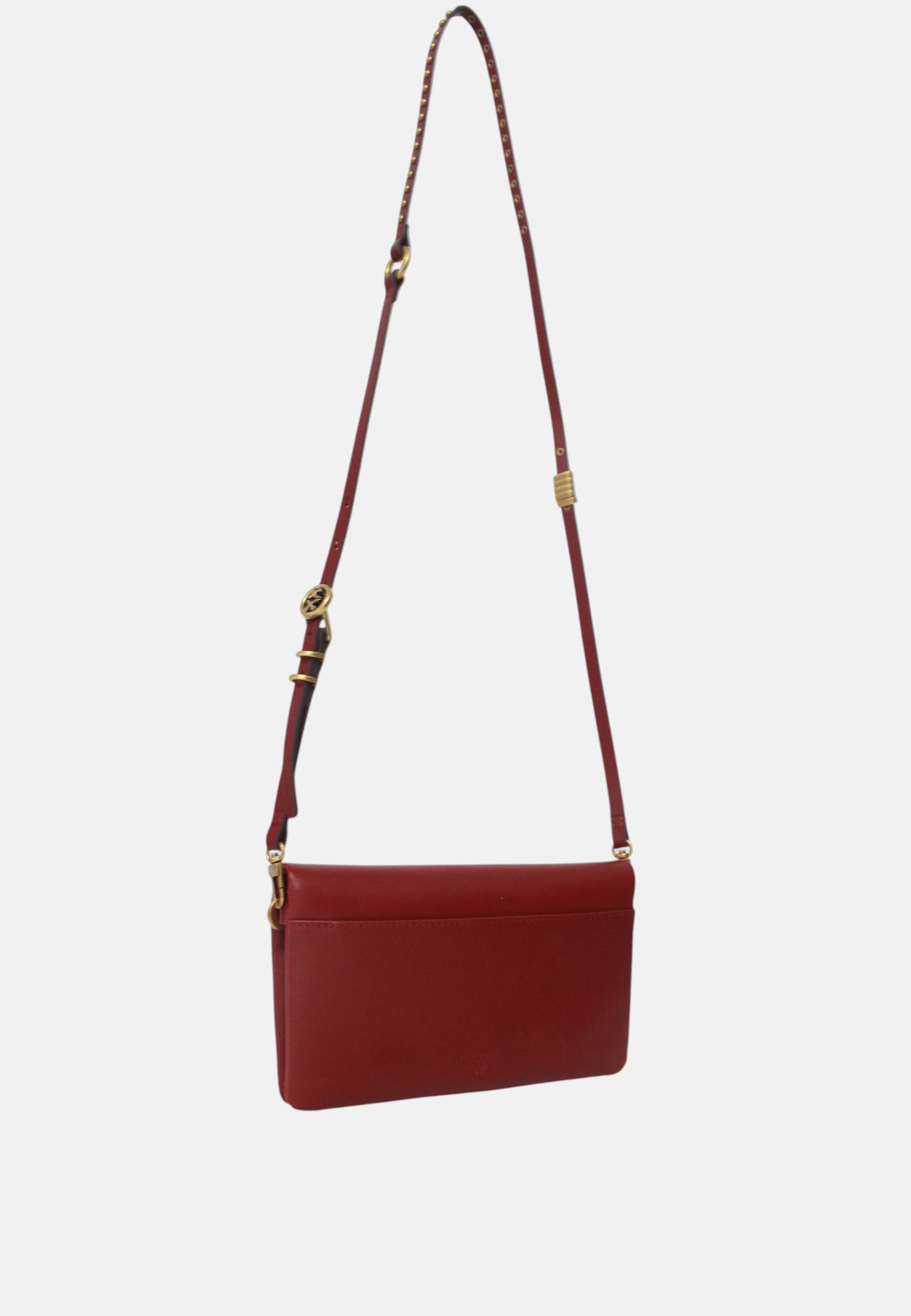 Pinko Love Bag Click Soft Horizontal Mini in Pelle Rosso Scuro