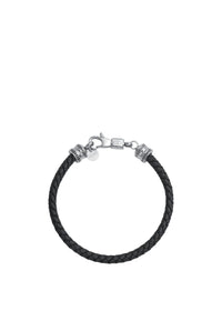 Bracciale Uomo Liu Jo Acciaio Lucido e pelle Nera Nero