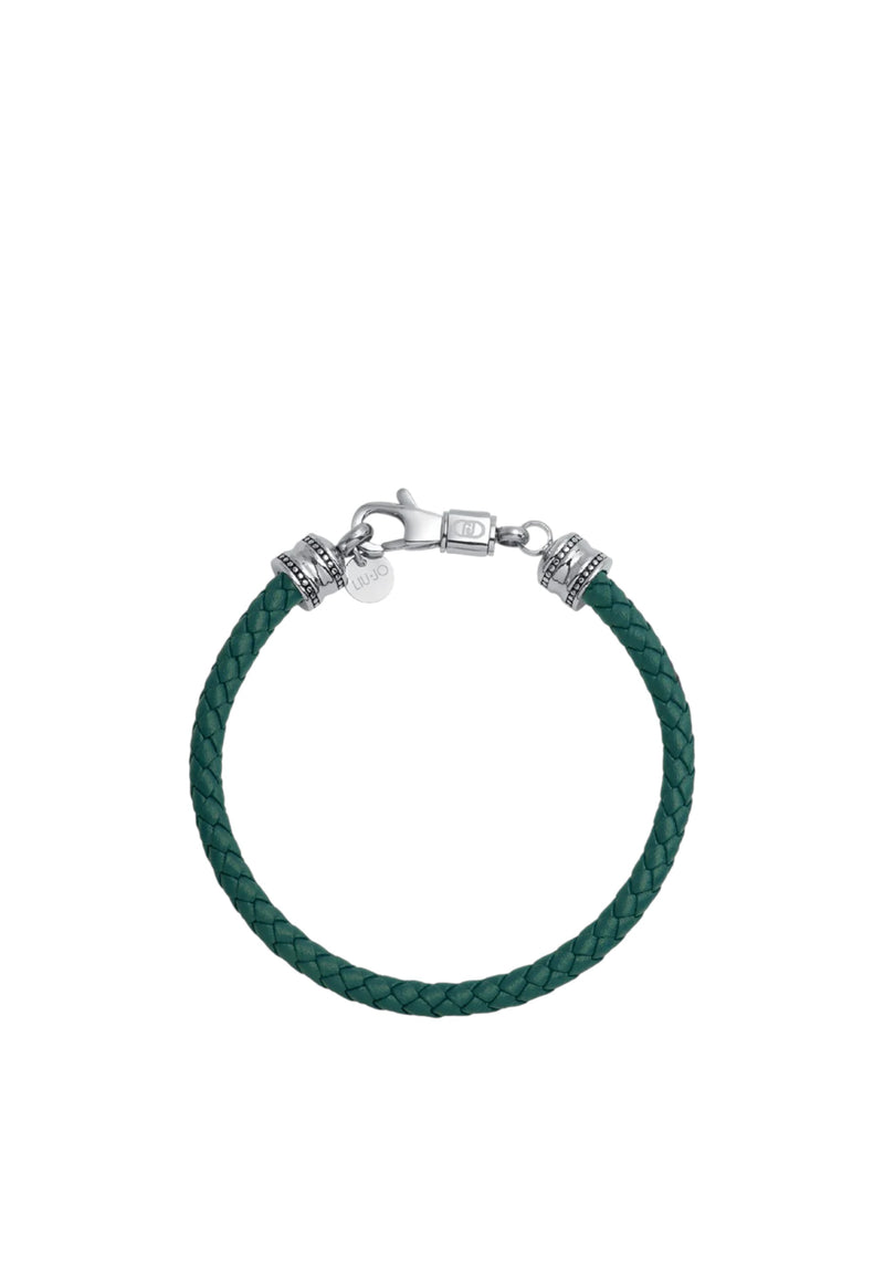 Bracciale Uomo Liu Jo Acciaio Lucido e pelle Verde Verde