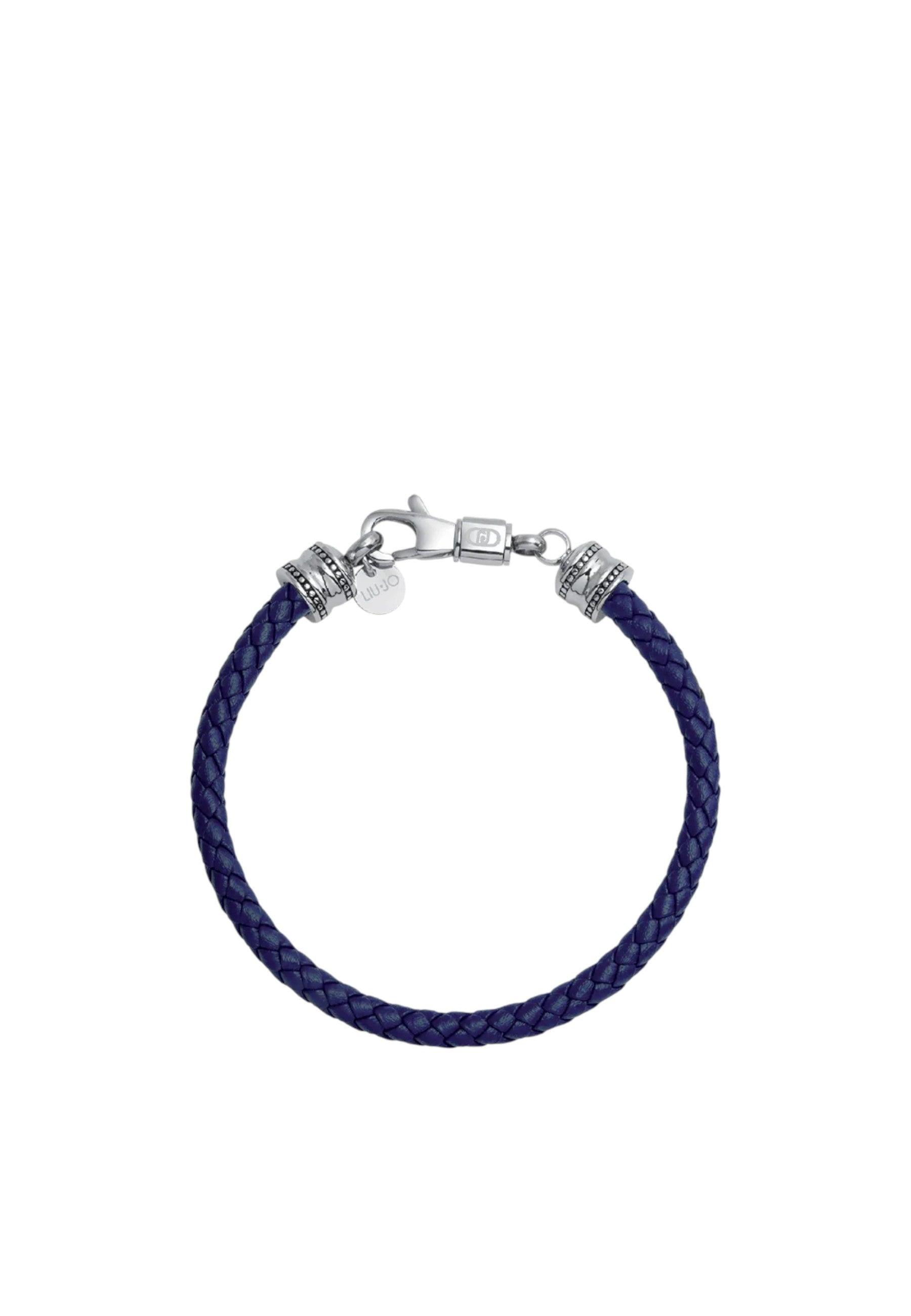 Bracciale Uomo Liu Jo Acciaio Lucido e pelle Blu Blu