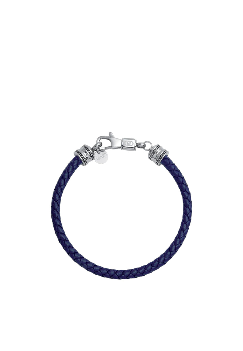 Bracciale Uomo Liu Jo Acciaio Lucido e pelle Blu Blu