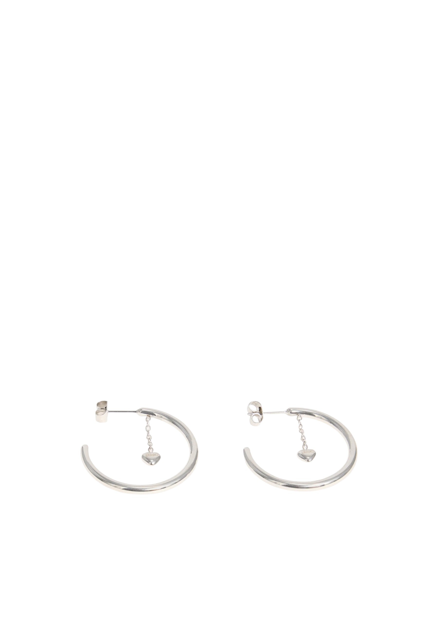 Orecchini a cerchio LIU-JO jewelry in acciaio con pendente cuore Silver