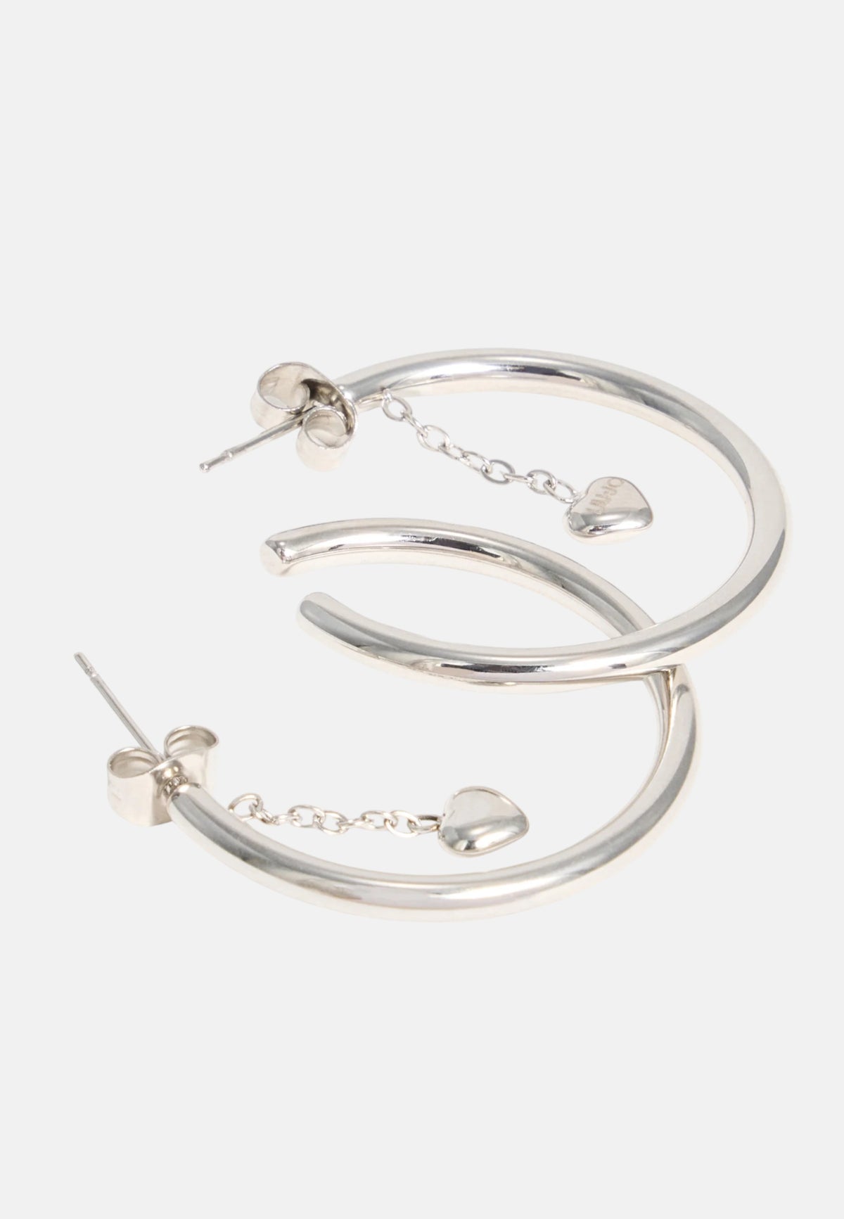 Orecchini a cerchio LIU-JO jewelry in acciaio con pendente cuore Silver