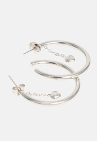 Orecchini a cerchio LIU-JO jewelry in acciaio con pendente cuore Silver