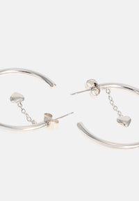 Orecchini a cerchio LIU-JO jewelry in acciaio con pendente cuore Silver