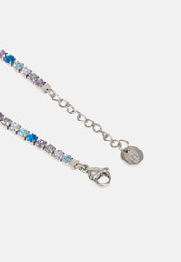 Bracciale tennis LIU-JO jewelry in acciaio con cristalli blu multicolor e logo Silver