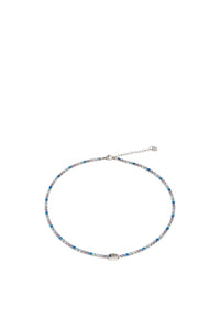 Bracciale tennis LIU-JO jewelry in acciaio con cristalli blu multicolor e logo Silver