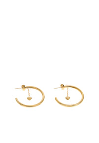 Orecchini a cerchio LIU-JO jewelry in acciaio con pendente cuore Oro
