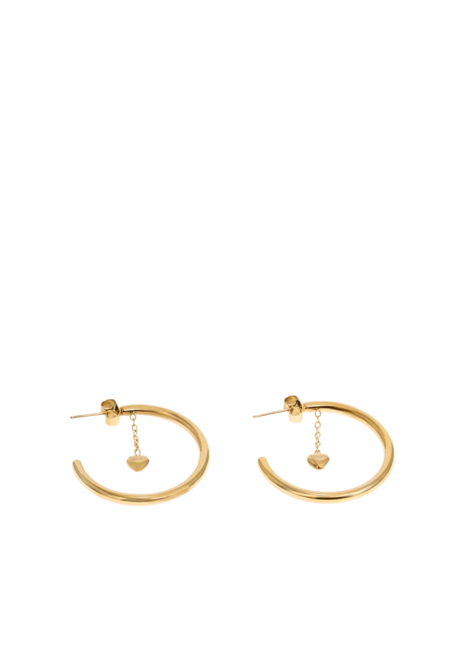 Orecchini a cerchio LIU-JO jewelry in acciaio con pendente cuore Oro