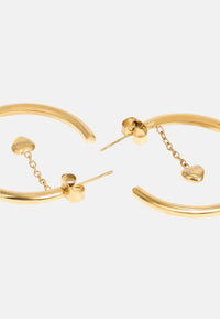 Orecchini a cerchio LIU-JO jewelry in acciaio con pendente cuore Oro