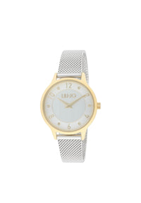 Orologio Donna Acciaio Liu Jo casual laura lux Quarzo Solo Tempo Maglia Milano Silver/oro