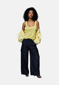Top con logo monogram Donna Liu Jo Giallo