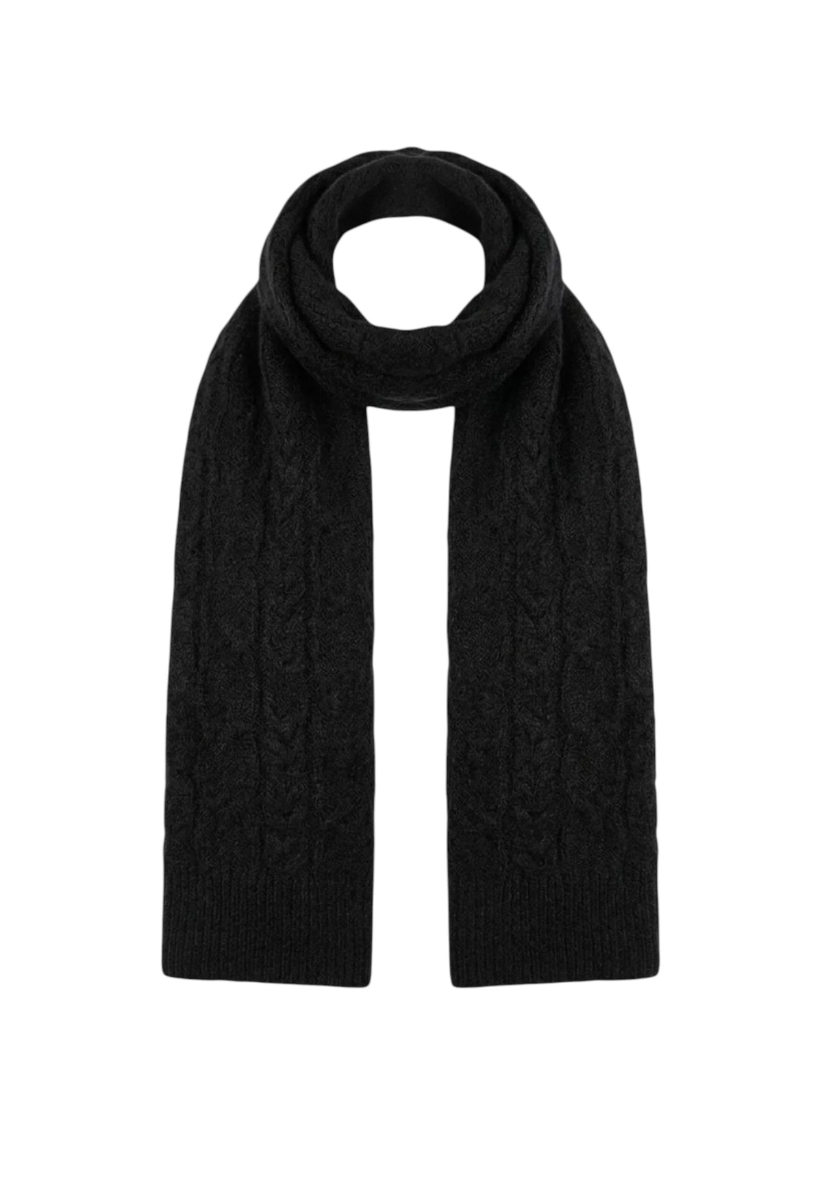 Sciarpa in maglia logo monogram da Donna Liu Jo Nero