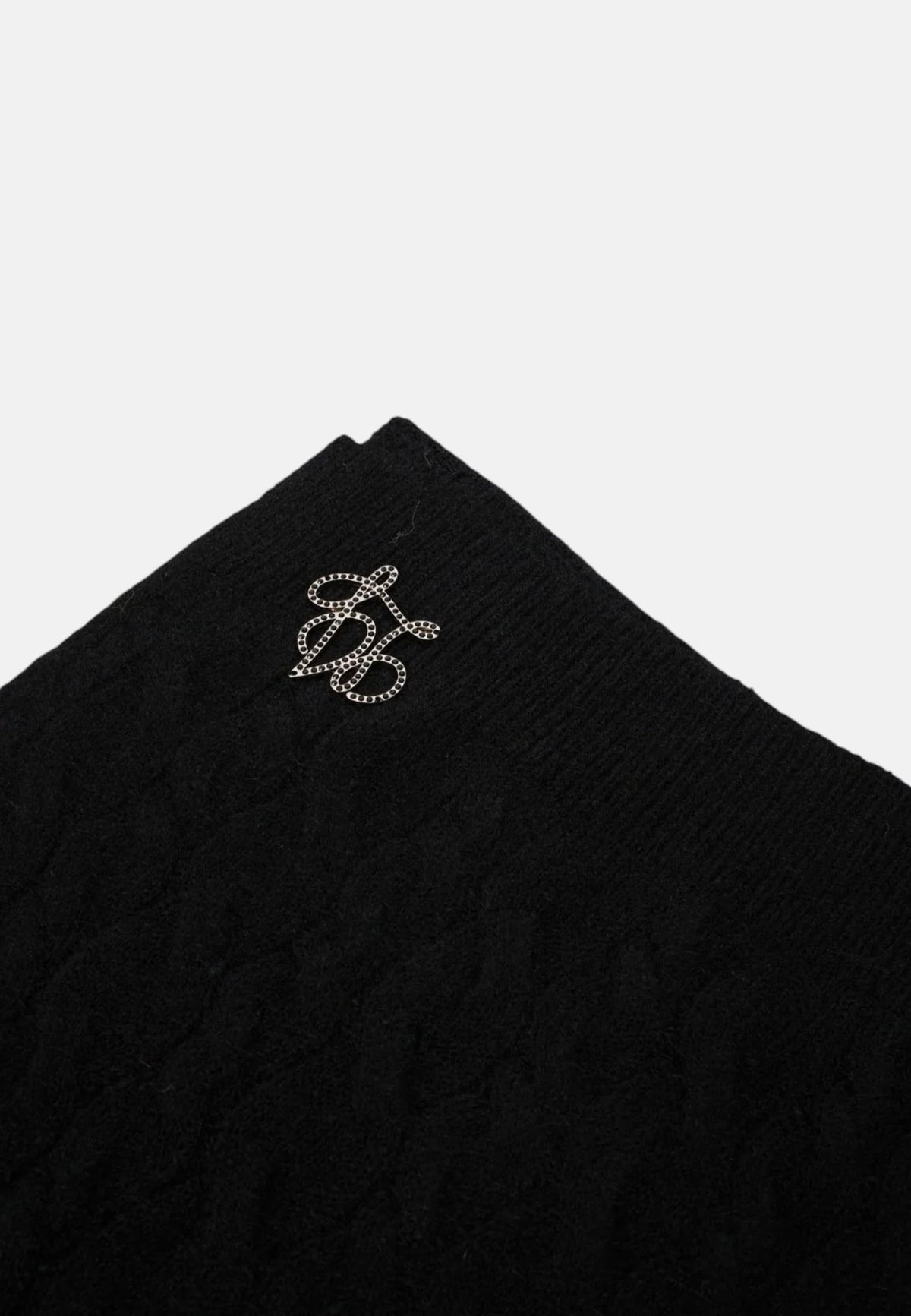 Sciarpa in maglia logo monogram da Donna Liu Jo Nero