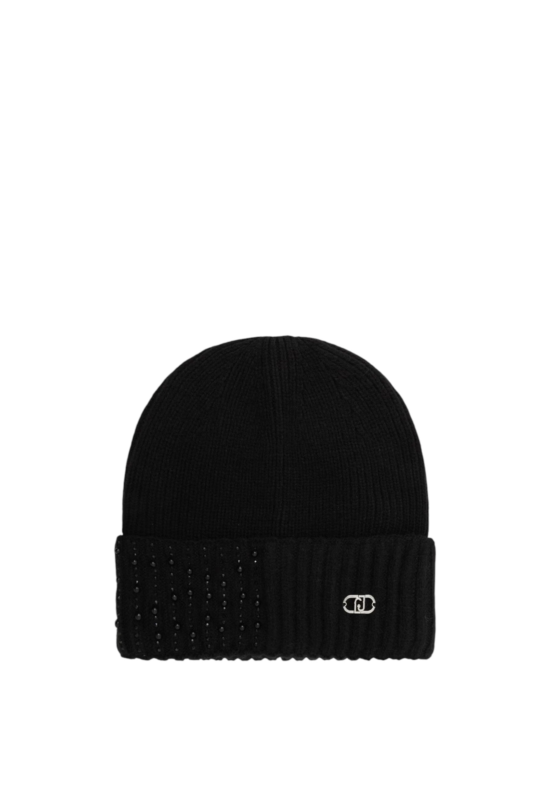 Berretto da Donna con logo e strass Liu Jo Nero