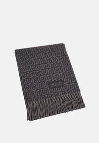 Stola con logo monogram da Donna Liu Jo Nero/grigio
