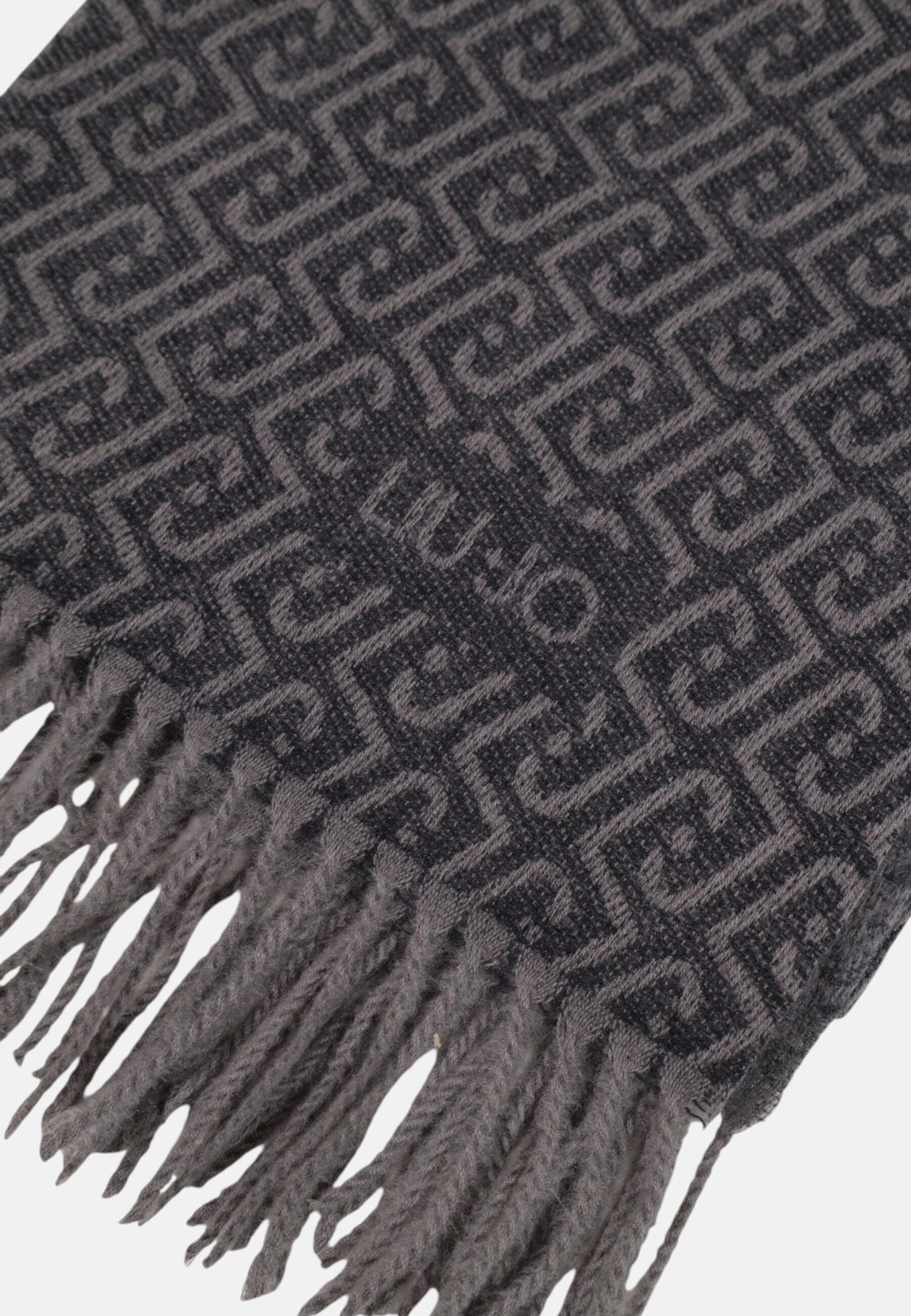 Stola con logo monogram da Donna Liu Jo Nero/grigio