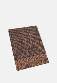 Stola con logo monogram da Donna Liu Jo Nero