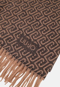 Stola con logo monogram da Donna Liu Jo Nero