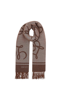 Stola Donna Liu Jo jacquard con logo Naturale