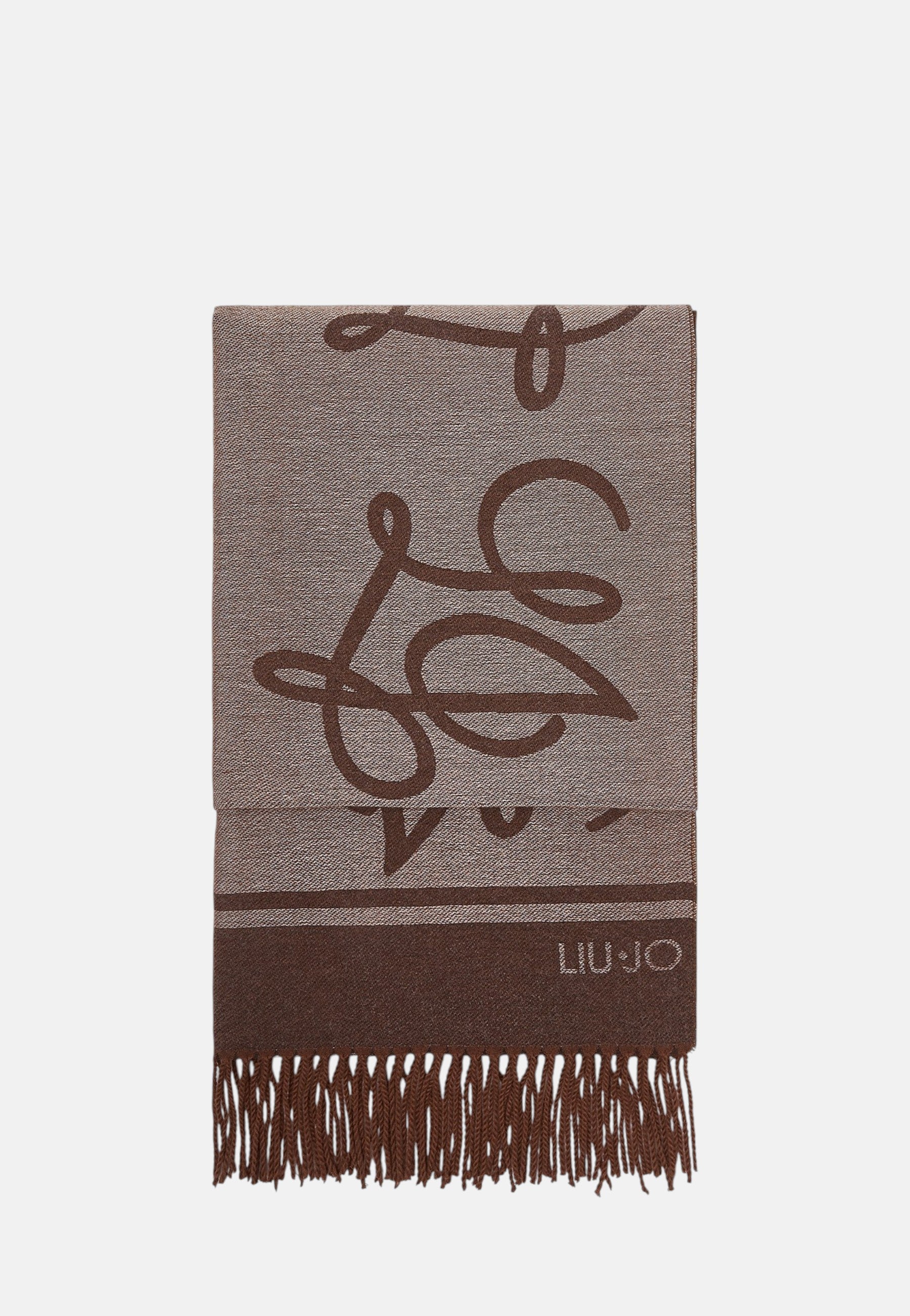 Stola Donna Liu Jo jacquard con logo Naturale
