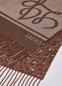 Stola Donna Liu Jo jacquard con logo Naturale
