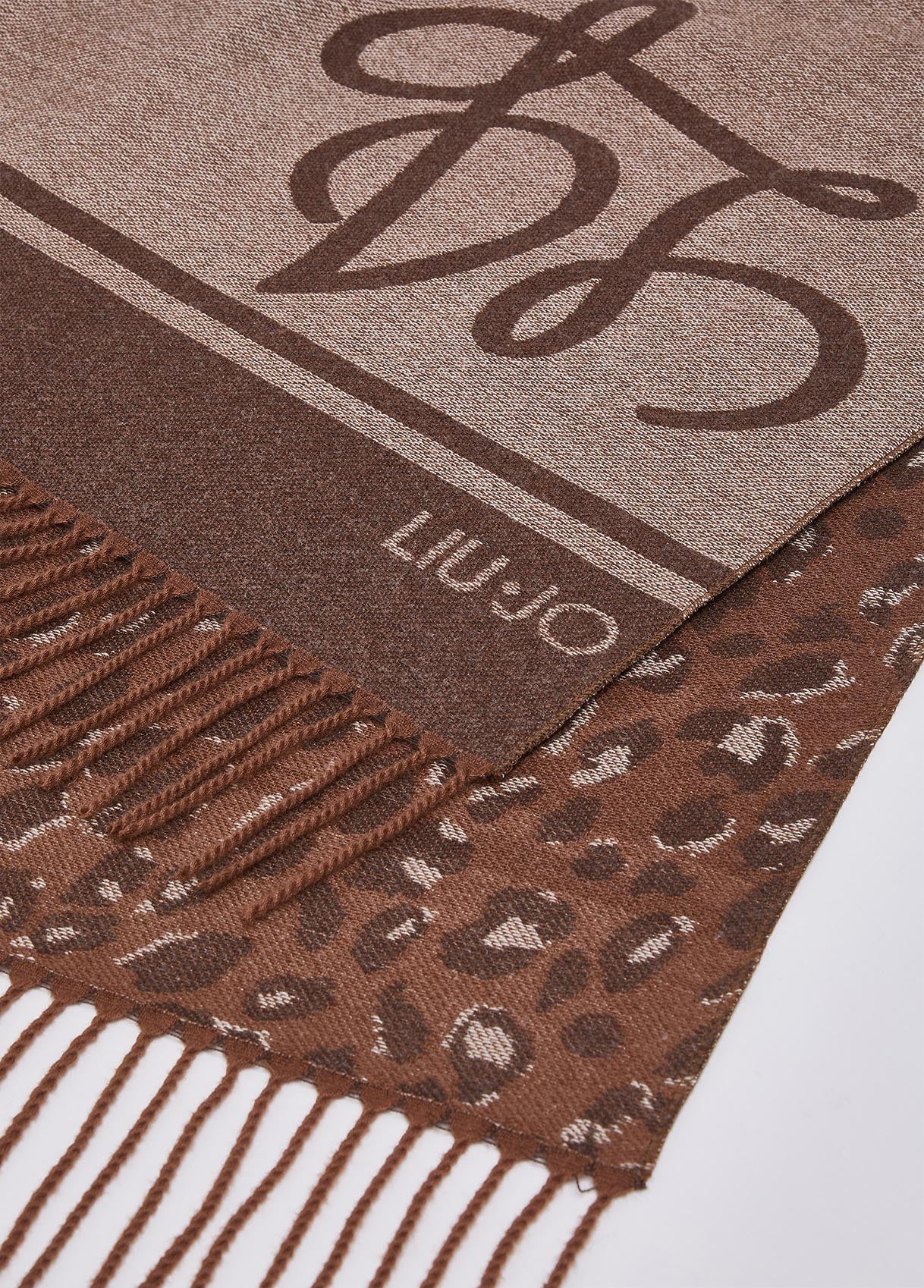 Stola Donna Liu Jo jacquard con logo Naturale