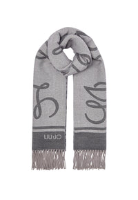 Stola Donna Liu Jo jacquard con logo Nero