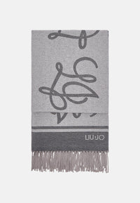 Stola Donna Liu Jo jacquard con logo Nero