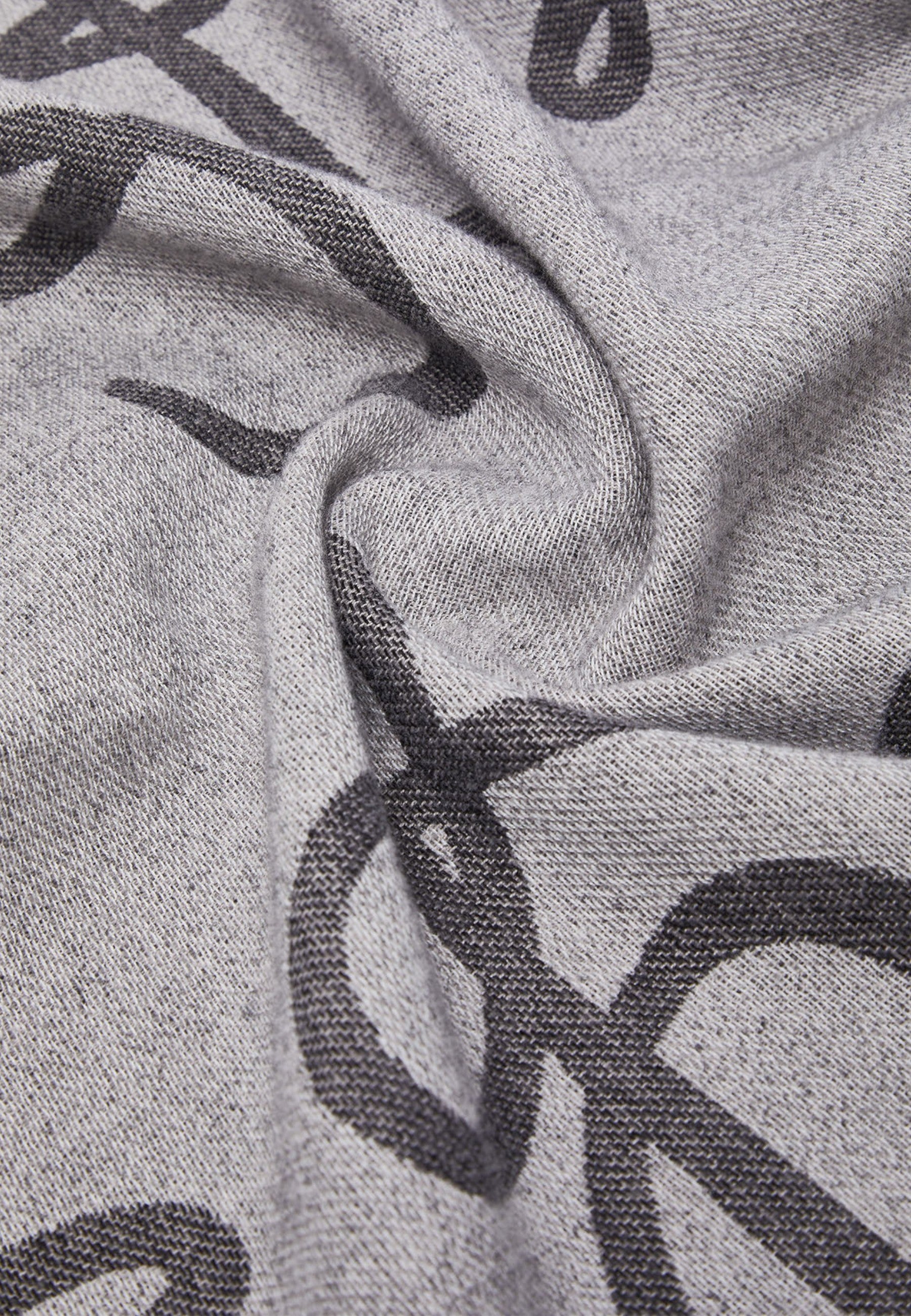 Stola Donna Liu Jo jacquard con logo Nero