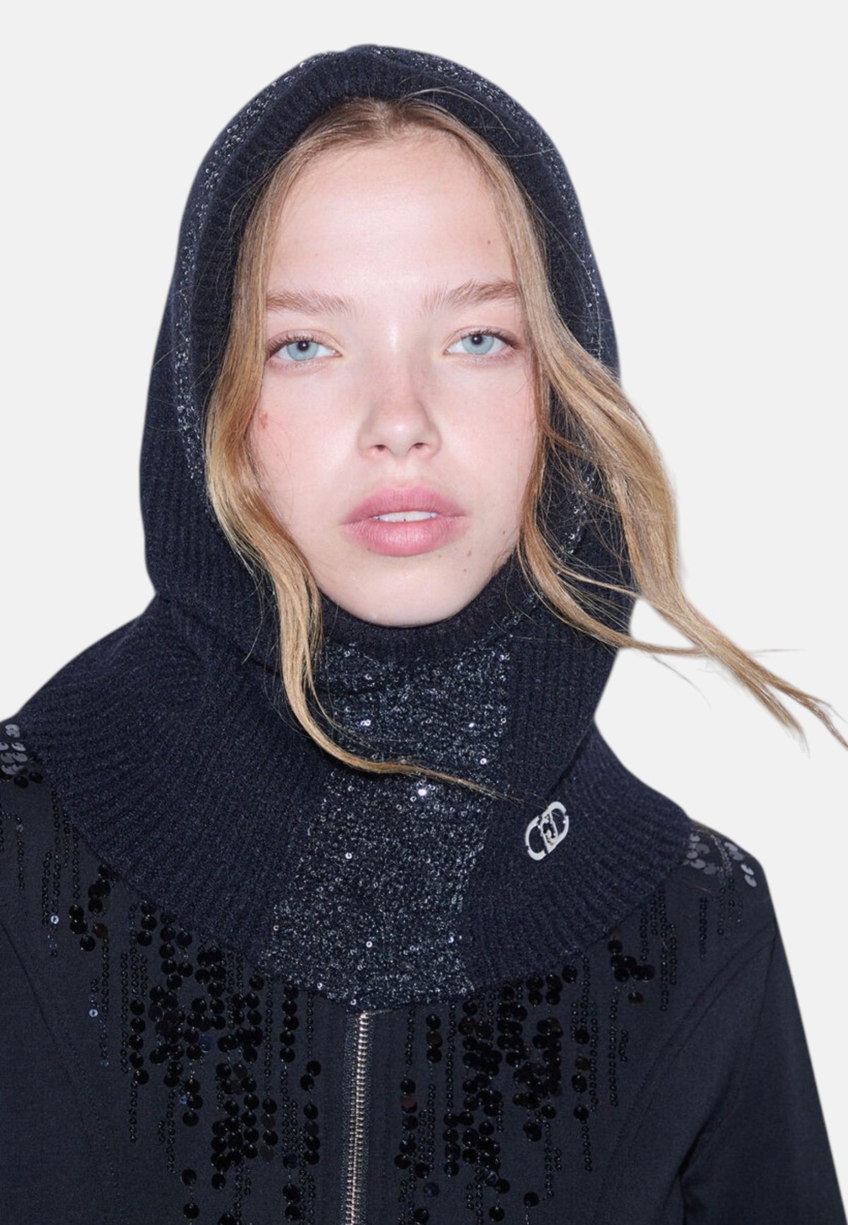 "Cappello "Cagoule" con paillettes Donna Liu Jo Nero"