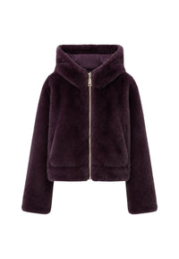 Giubbotto reversibile in teddy Donna Liu Jo Rosso Mel Scuro