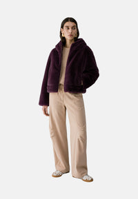 Giubbotto reversibile in teddy Donna Liu Jo Rosso Mel Scuro