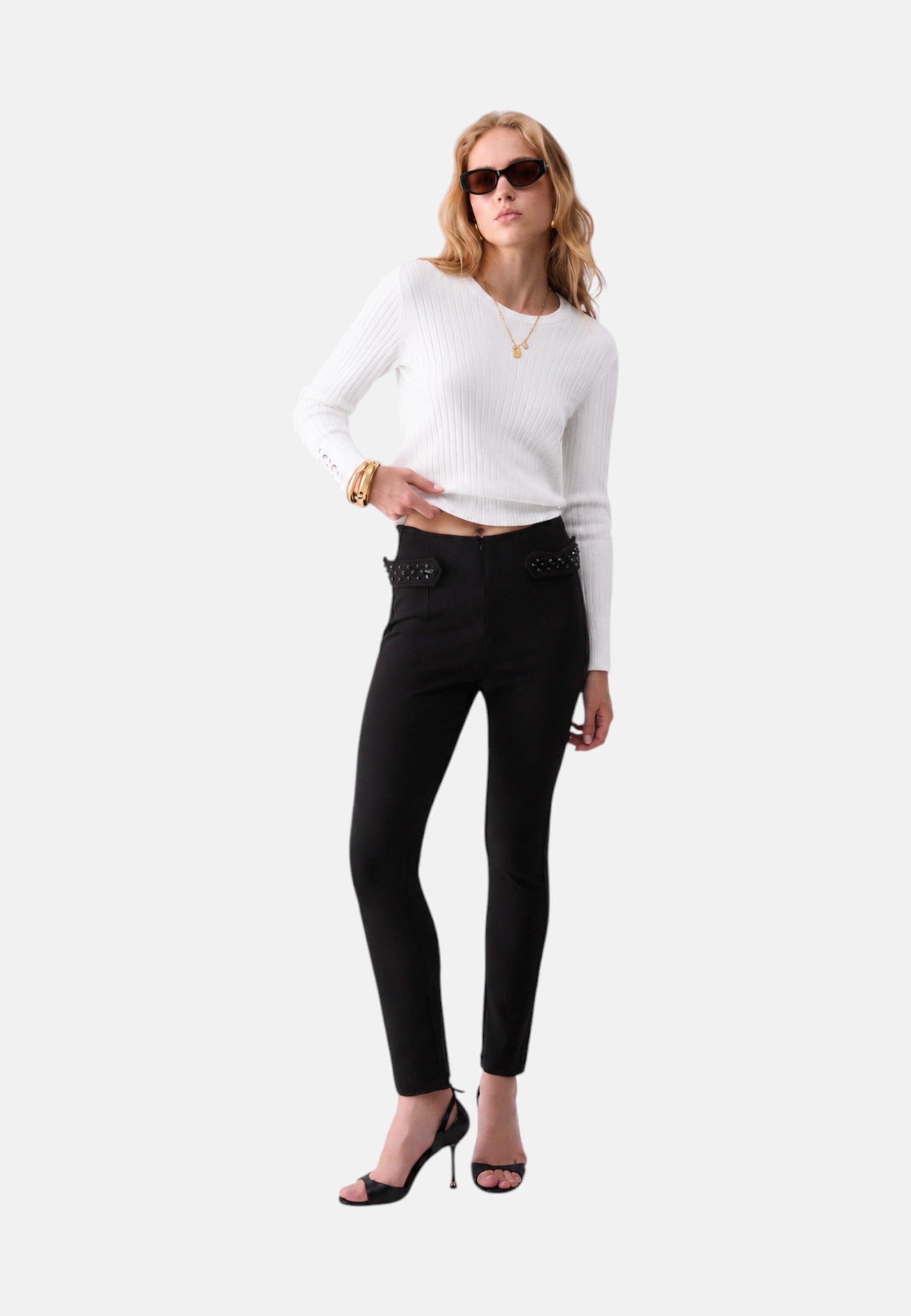 Maglia con stringhe Donna Liu Jo Bianco