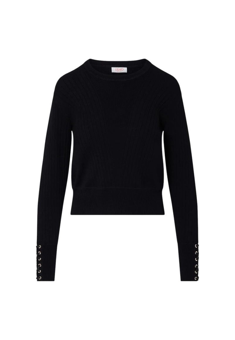 Maglia con stringhe Donna Liu Jo Nero