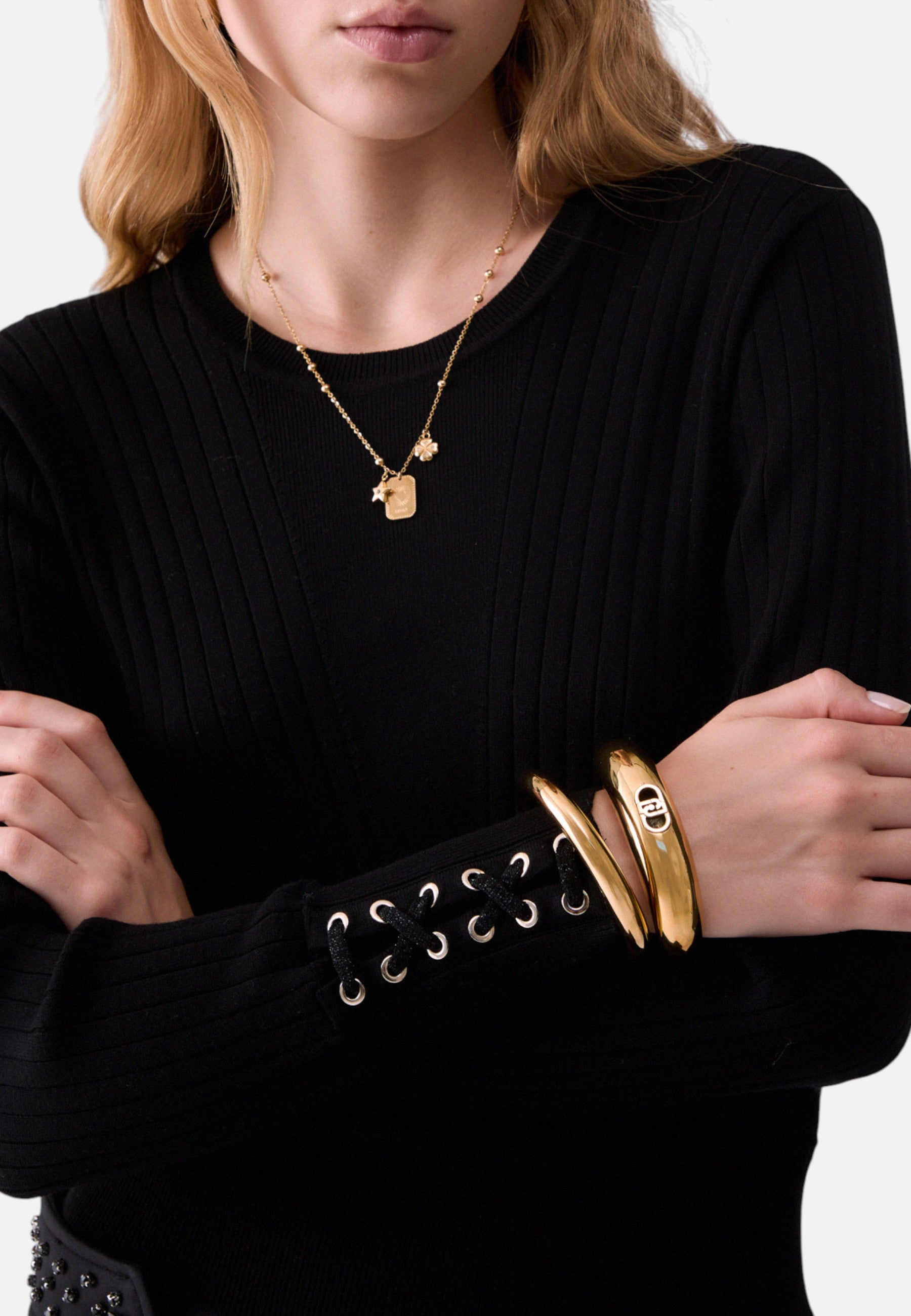Maglia con stringhe Donna Liu Jo Nero