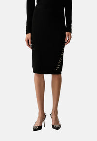 Gonna al ginocchio in misto viscosa Donna in nero Liu Jo Nero