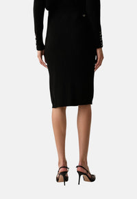 Gonna al ginocchio in misto viscosa Donna in nero Liu Jo Nero