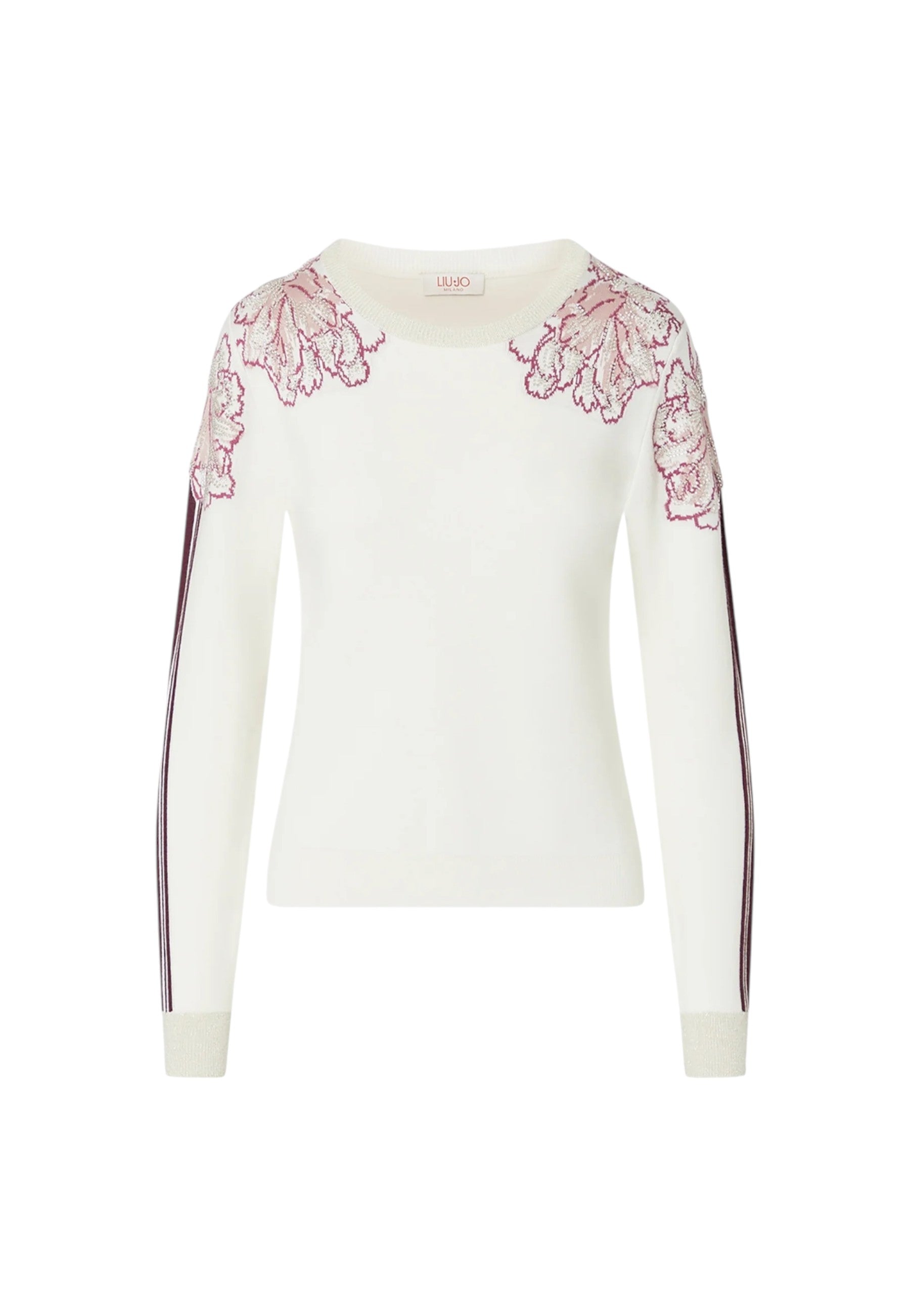 Maglione jacquard Donna Liu Jo Bianco/rosa