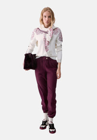 Maglione jacquard Donna Liu Jo Bianco/rosa