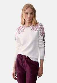 Maglione jacquard Donna Liu Jo Bianco/rosa