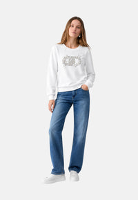 Felpa con logo da donna Liu Jo Bianco