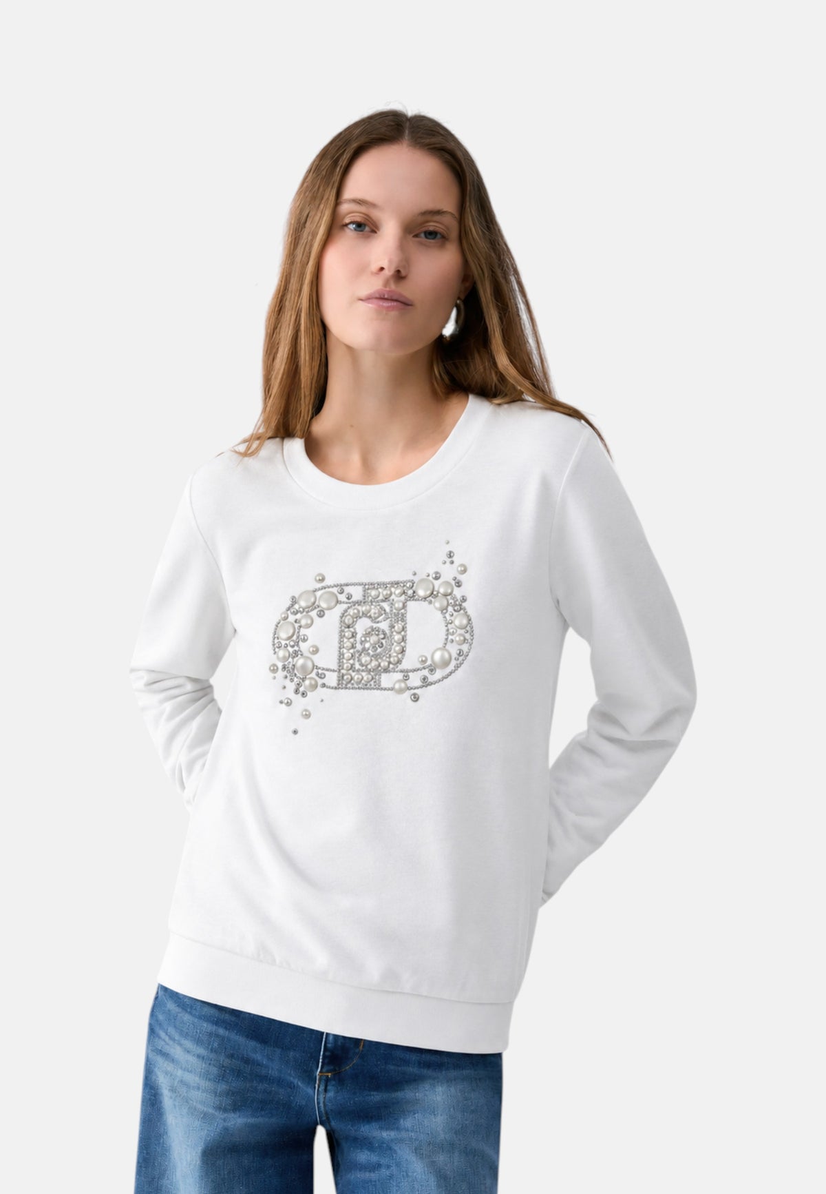Felpa con logo da donna Liu Jo Bianco