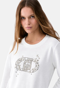 Felpa con logo da donna Liu Jo Bianco