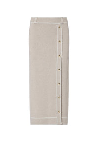 Gonna midi in misto seta Donna Liu Jo Taupe