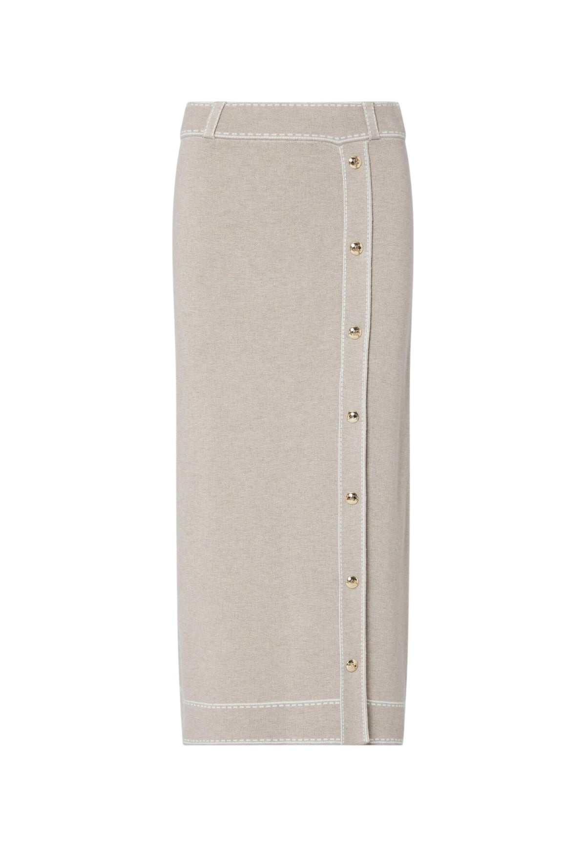 Gonna midi in misto seta Donna Liu Jo Taupe